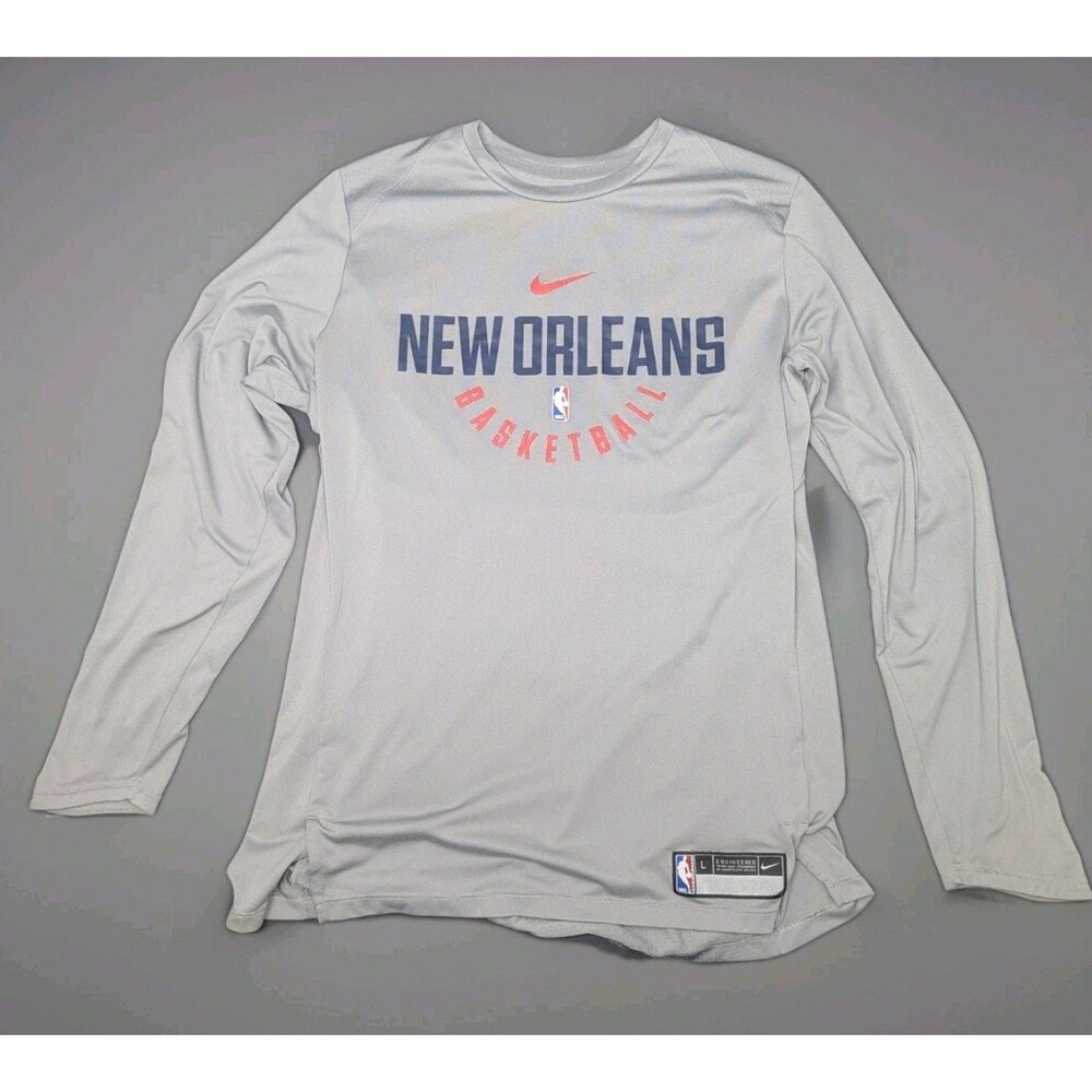 Nike New Orleans Pelicans Long Sleeve Shirt Team Issued Shooting L Center Swoosh